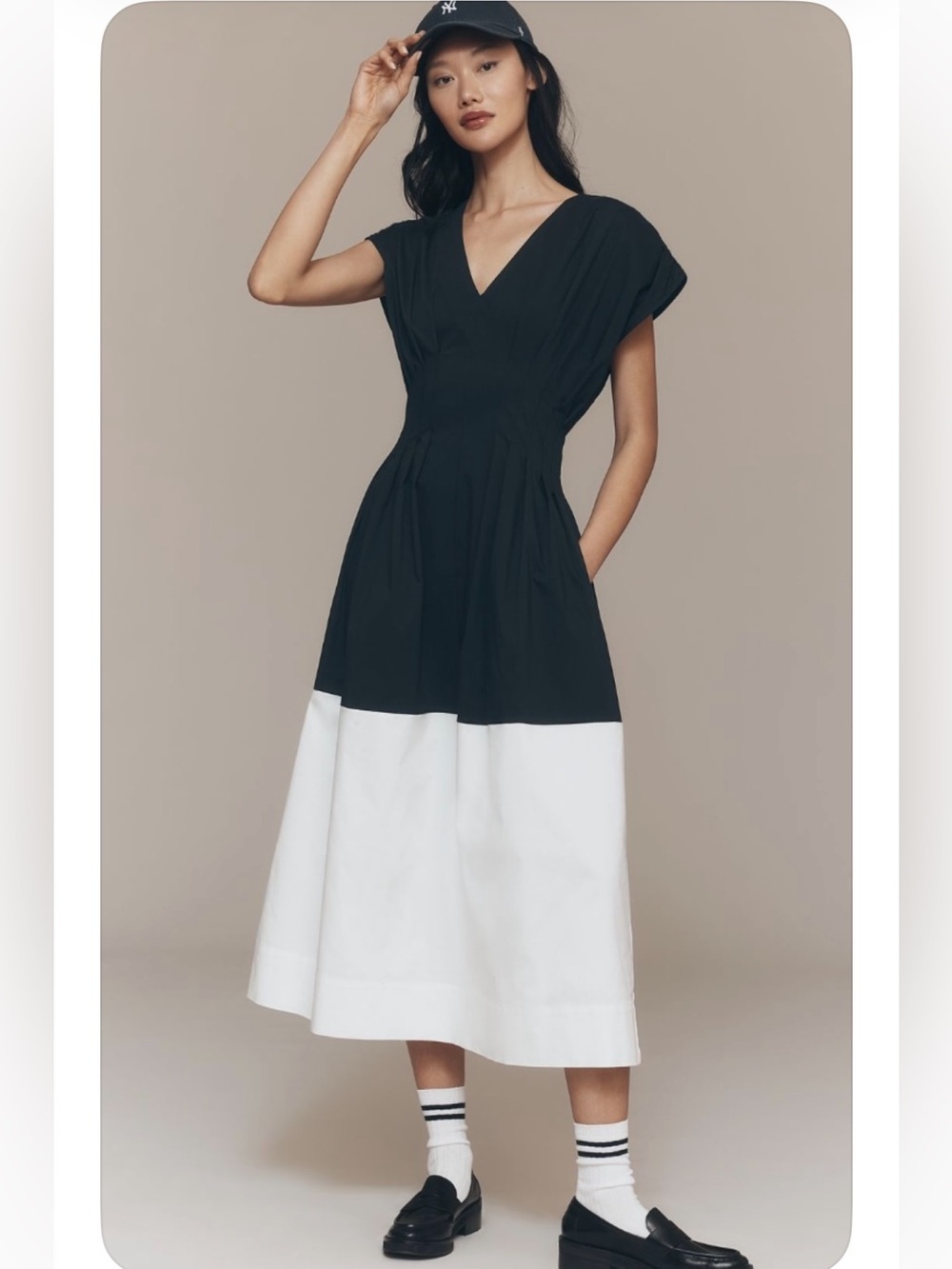 Anthropologie x Exquise Pleated Short-Skeeve Twofer Midi Dress Size Large NWT